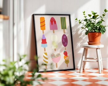 Colourful Ice Lolly Art Print, 5 of 5