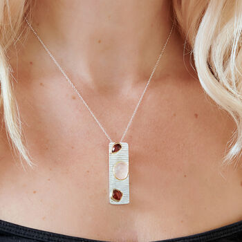 Tanzanite And Iolite Gemstone Silver Pendant, 3 of 3