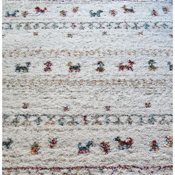 Ethnic Shaggy Cream Rug, 8 of 11