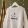 Personalised Name Believes Children's Christmas Knitted Jumper, thumbnail 6 of 6