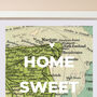 Personalised Vintage Map Special Location Print With Heart, thumbnail 4 of 4