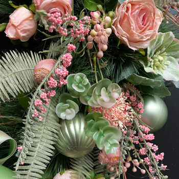 Wicked Faux Flowers Christmas Wreath Limited Edition, 2 of 5