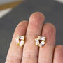 Square Clear Crystal Stud Earrings, thumbnail 3 of 8