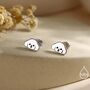 Poodle Puppy Stud Earrings In Sterling Silver, thumbnail 7 of 11