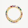 Women's Rainbow Ring With Colourful Baguette Stones In 18k Gold, thumbnail 5 of 5