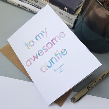 Awesome Auntie | Personalised Birthday Card, 5 of 6