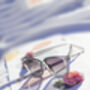 Transparent Grey Small Bevelled Square Frame Sunglasses, thumbnail 3 of 5
