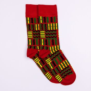 Kuba Red Afropop Socks, 2 of 6