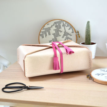 Personalised Leather Sewing Box, 3 of 3
