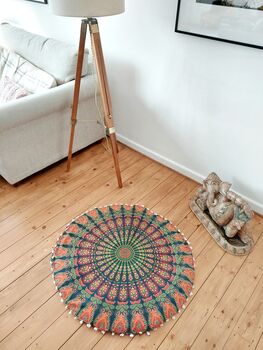 Round Mandala Floor Cushion Cover, 4 of 10