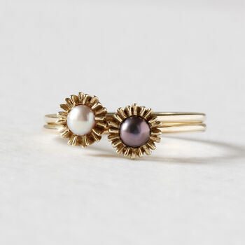 Dahlia Bud Freshwater Pearl Ring – Gold Vermeil, 7 of 11