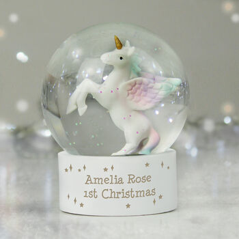 Personalised Unicorn Snow Globe, 3 of 3