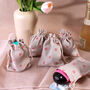 G Decor Set Of Two Or Five Linen Gift Bags Blossom Reusable Favour Pouches, thumbnail 2 of 5