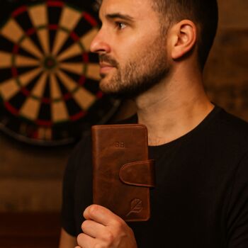 Personalised Leather Darts Wallet Case, 4 of 10