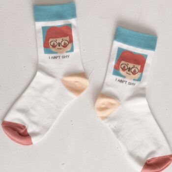 Funny Block Colour Quarter Length Cotton Socks, 4 of 5