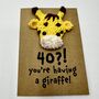 Personalised Age Giraffe Crochet Birthday Card Handmade, thumbnail 2 of 11