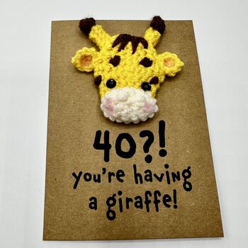 Personalised Age Giraffe Crochet Birthday Card Handmade, 2 of 11