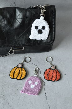 Spooky Punch Needle Keyring And Bag Tag, 4 of 10