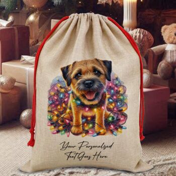 Personalised Border Terrier In Christmas Lights, 7 of 10