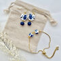 Delicate Handmade Blue Floral Clay Jewellery Set, thumbnail 2 of 3