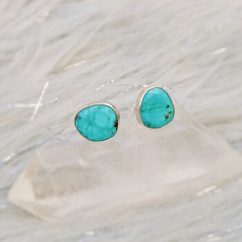 Turquoise Sterling Silver Stud Earrings, 7 of 7