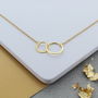 Gold Plated Sterling Silver Infinity Ring Necklace, thumbnail 1 of 3