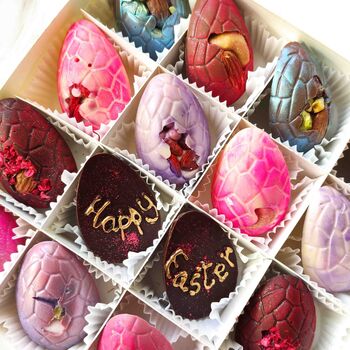 Chocolate Easter Eggs, Personalised Half Eggs Gift Box, 7 of 9