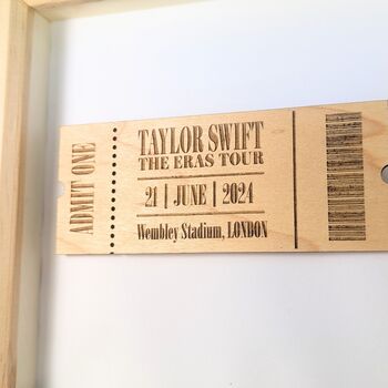 Taylor Swift Eras Tour Personalised Concert Ticket Box Frame Swifties, 6 of 12