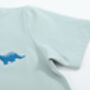 Sammy Sage Dinosaur Embroidered T Shirt, thumbnail 4 of 8