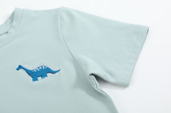 Sammy Sage Dinosaur Embroidered T Shirt, 4 of 8