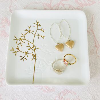 Gold Leaf Porcelain Trinket Dish ~ Boxed, 2 of 5