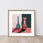 Teal And Terracotta Ceramic Vases Print, thumbnail 5 of 7