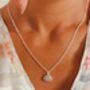 Pink Cubic Zirconia Lotus Sterling Silver Necklace, thumbnail 4 of 9