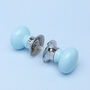 G Decor Set Of Two Blue Mortice Ceramic Door Knobs, thumbnail 3 of 5