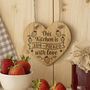 Oak Hanging Heart 'This Kitchen Is Jam Packed…' | Wall Sign | Perfect Gift | Home Decor, thumbnail 1 of 2
