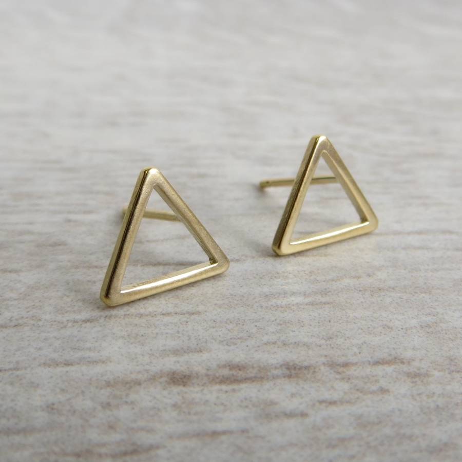 gold triangle studs by gracie collins | notonthehighstreet.com