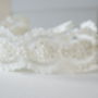 Hand Embellished Beaded Ivory Lace Bridal Bracelet, thumbnail 2 of 6