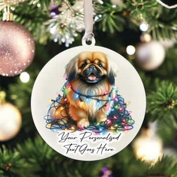 Personalised Pekingese In Christmas Lights, 7 of 10