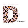Happy Birthday Initial Leopard Print Greeting Card, thumbnail 4 of 12