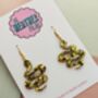 Snake Glitter Resin Earrings / Gothic Serpent Jewellery / Medusa Aesthetic Earrings / Snake Lovers Gift, thumbnail 2 of 6