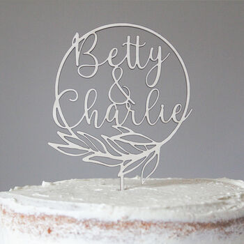 Personalised Floral Wedding Cake Topper, 4 of 5