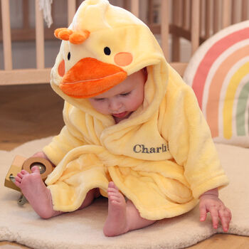Personalised Baby Chick Dressing Gown Gift For Children, 4 of 10