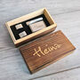 Personalised Cuff Links, Clips And Wood Box, thumbnail 1 of 4
