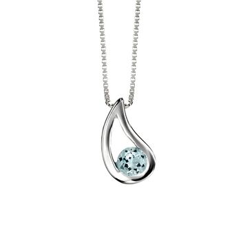 Sterling Silver Teardrop Necklace With Topaz Crystal, 2 of 3