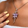 Personalised Ballerina Necklace With Purple Crystal Costume, thumbnail 9 of 12