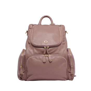 Amber Warm Taupe Leather Backpack, 9 of 11