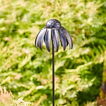 Recycled Metal Echinacea Flower Garden Stake Decoration, 6 of 10