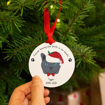 Personalised Cat Remembrance Christmas Decoration, 3 of 12