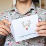 Personalised Rudolf Reindeer Christmas Card, thumbnail 1 of 3