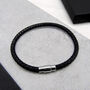 Men's Personalised Morse Code Initial Slim Leather Bracelet, thumbnail 1 of 7